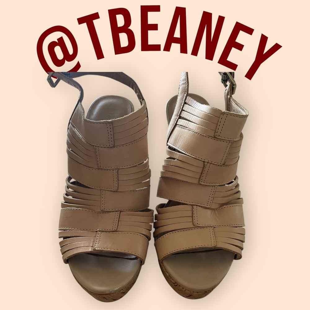 Franco Sarto Tan Wedge Sandals